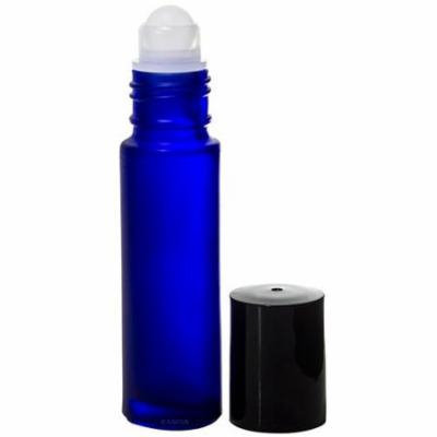 Frosted Cobalt Blue Glass Essential Oil Travel Roll-On - 0.33 oz