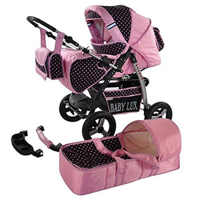 Lux4Kids Magnum 2 in 1 Pram Combi Stroller & Pushchair (rain cover, mosquito net, cup holder, changing pad, 47 colors) 35 White & Snow Leopard