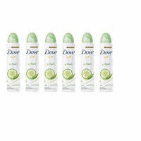 Dove 1/4 moisturising Fresh Cucumber & Green Tea Scent Spray Anti-Perspirant 150ml (Pack of 6)