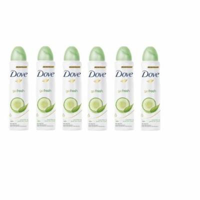 Dove 1/4 moisturising Fresh Cucumber & Green Tea Scent Spray Anti-Perspirant 150ml (Pack of 6)