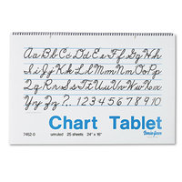 Pacon Chart Tablets, Unruled, 24 x 16, White, 25 Sheets/Pad