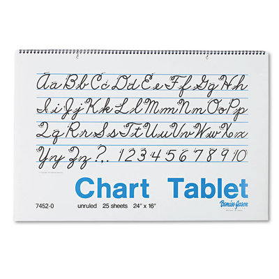 Pacon Chart Tablets, Unruled, 24 x 16, White, 25 Sheets/Pad