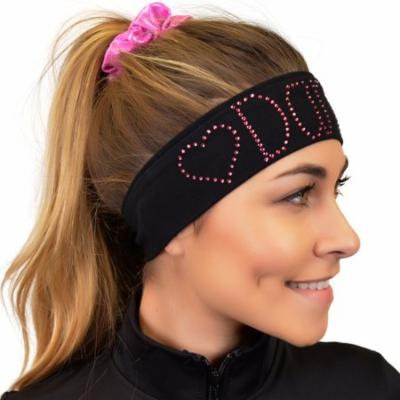 Dance Rhinestone Sparkly and Shiny Wide Headband - One Size / Hot Pink