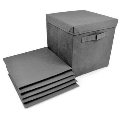 Ggi International Sorbus Foldable Storage cube Basket Bin Covers, 6 Pack - Grey