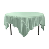 LA Linen TCOrgz90X90-Mint267 Sheer Mirror Organza Square Tablecloth Mint - 90 x 90 in.