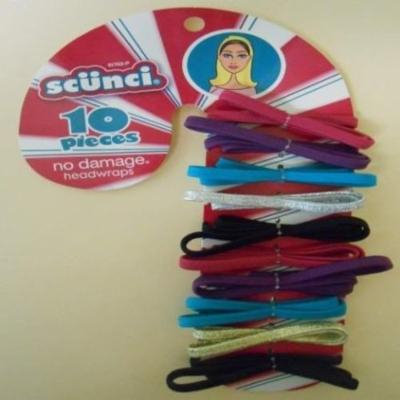 Scunci Pack of 10 Multicolored No Damage Headwraps