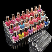 Yosoo 3 Tier Clear Nail Polish Varnish Acrylic Perspex Retail Display Stand Perfect Gift for Valentine’s Day / Mother's Day / Wedding Anniversary / Birthday (Fits 30 Bottles)