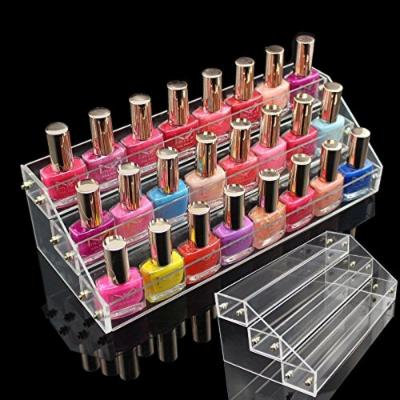 Yosoo 3 Tier Clear Nail Polish Varnish Acrylic Perspex Retail Display Stand Perfect Gift for Valentine’s Day / Mother's Day / Wedding Anniversary / Birthday (Fits 30 Bottles)