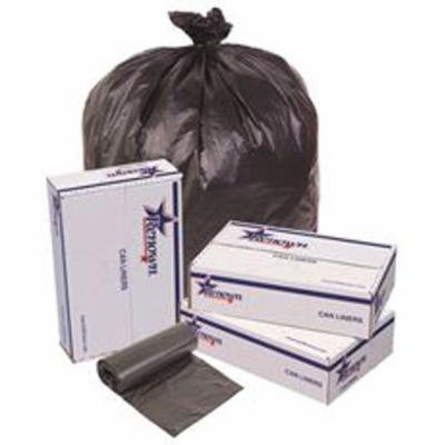 Renown Trash Can Liners, Black, 43X48, 22Mic, 25 Liners Per Roll, 6 Rolls Per Case
