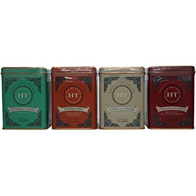 Harney & Sons Pumpkin Spice, Chocolate Mint, Vanilla Comoro, Peppermint Herbal Tea Bundle (Variety Pack of 4)