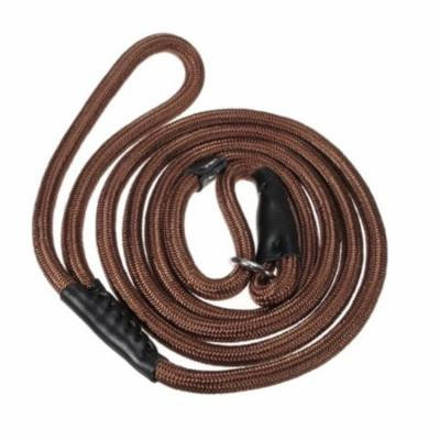150cm Durable Pet Dog Nylon Adjustable Loop Training Leash Slip Lead Collar Traction Rope (Brown)