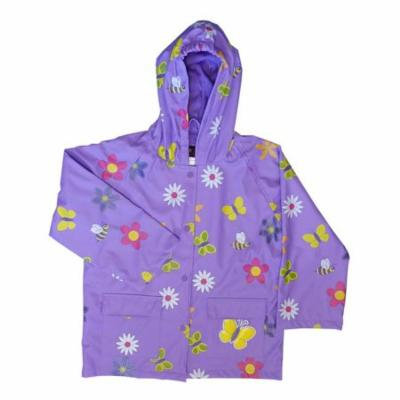 Foxfire FOX-601-70-4T Childrens Lavender Flower Rain Coat - Size 4T