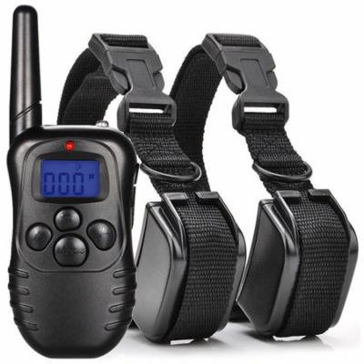 Dog Training Anti Bark Collar NO Barking with Remote Rechargeable and Waterproof E-collar Pet Trainer with Beep Vibration Electric Shock Collar for 2 Dogs 300 Yard