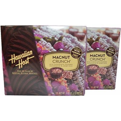 Hawaiian Host MacNut Crunch Milk Chocolate Covered Macadamia Nuts & Rice Crisp 3 oz box, Pack of 2