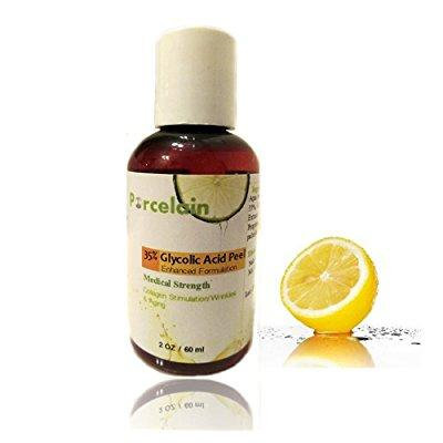 35% glycolic acid skin chemical peel enhanced with retinol, green tea extract medical grade 2 oz