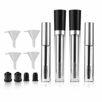 PIXNOR 2pcs 7.5ml Empty Mascara Tube with 2pcs Eyelash Wand Eyelash Cream Container Bottle & Rubber Inserts & Funnels for Castor Oil