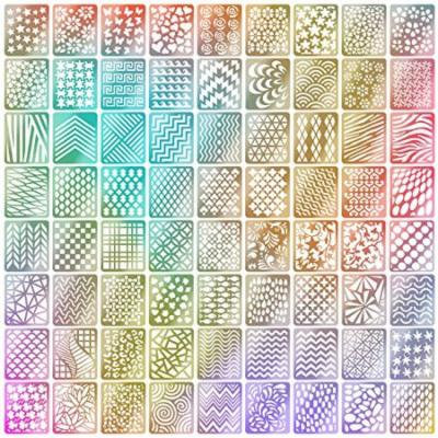 Mudder 144 Pieces Nail Vinyls Stencil Stickers Set, 24 Sheets 72 Different Designs Cute Easy Nail Art Nail Vinyls Nail Stencil Sheets