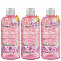 Cherry Blossom Flower Petals Body Wash - Shower and Bath Gel - Handpicked Natural Flower Petals - Essential Oil - Lightening and Brightening - Paraben Free - For All Skin (3 x 380ml /12.8 Oz)