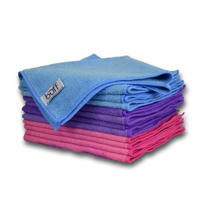 Multi-color Microfiber Towels 12 Pack by Buff Pro | Professional House-Hold Cleaning Cloths For High Quality Results | large size 16