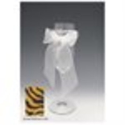 Set of 4 Jolie Champagne Toasting Flute Glasses with Tiger Print Bows 8 ounces
