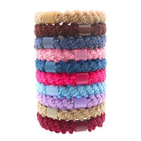 Fashion & Lifestyle Hair Ties Ponytail Holders - Large Boutique Girls Stretchy Elastic Hair Ropes Bands Styling Accessories for Women and Ladies Pack of 10