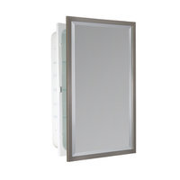 allen + roth 16-in x 26-in Rectangle Recessed Mirrored Aluminum Medicine Cabinet 7041