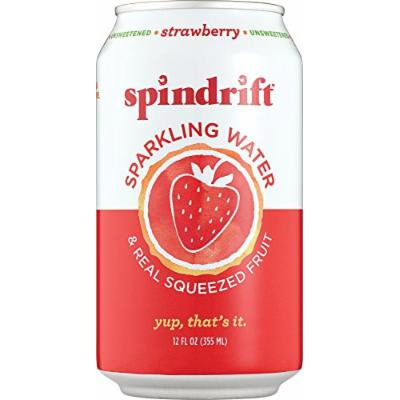 Spindrift Sparkling Water, Strawberry, 12oz. Cans (Pack of 12)