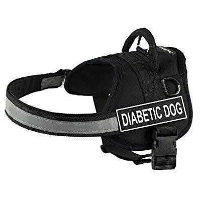 dt works harness, diabetic dog, black/white, large - fits girth size: 34-inch to 47-inch