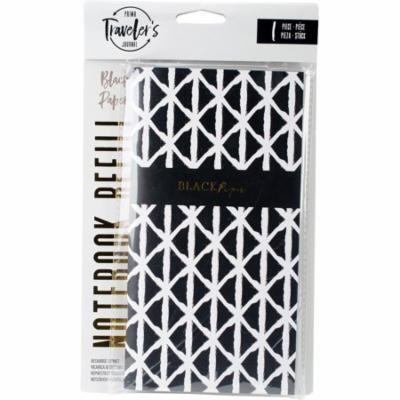 Prima Traveler's Journal Refill Notebook 32/Sheets-Black & White W/Black Paper