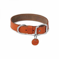 ruffwear - frisco durable, water-resistant leather dog collar, canyonland orange, 14-17