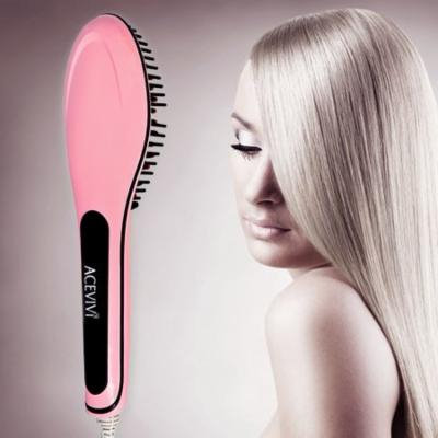 ACEVIVI Digital Electric Hair Straightener Comb Heating Detangling Hair Brush EU/US/UK/AU Plug BTC
