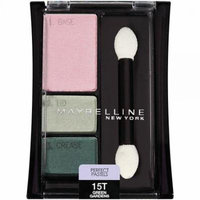 maybelline new york expert wear eyeshadow trios, perfect pastels 15t green gardens, 0.13 ounce