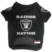 nfl raider nation raglan mesh pet jersey, medium