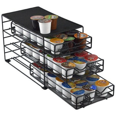 Southern Homewares SH-10046 3 Tier Keurig K-Cup Storage Drawer Coffee Holder for 54 K-Cups, Black
