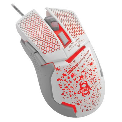 CLiPtec KORONO White 3200 Adjustable DPI Optical 6 Button Wired LED Gaming Mouse