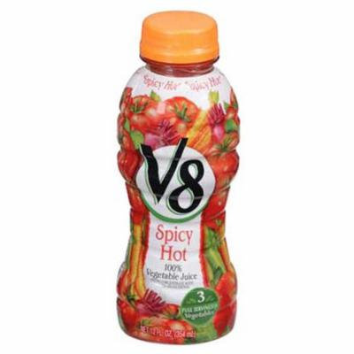 V8 Spicy Hot 100% Vegetable Juice 12 oz Plastic Bottles - Pack of 12