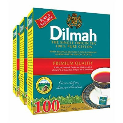 Dilmah Premium 100% Pure Ceylon Tea, 100-Count Tea Bags (Pack of 3) x 3 (Total = 9 Packs)