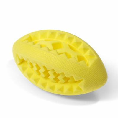 Fluffy Paws Durable Lightweight Rubber Pet Football Foam TPR Treat Dog Chew Toy - Yellow (5.12