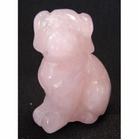 Rose Quartz Dog Statue