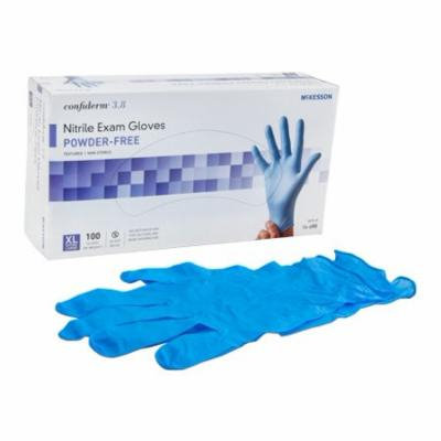 Confiderm 3.8 Exam Gloves NonSterile Powder Free Nitrile Ambidextrous Textured Fingertips Blue X-Large Case of 1000