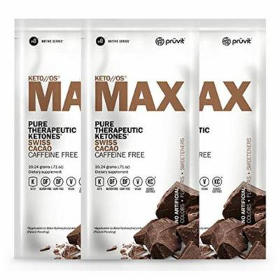 KETO//OS MAX Swiss Cacao No Caffeine (3 sachets) BHB Exogenous Ketones Supplement for Fat Loss