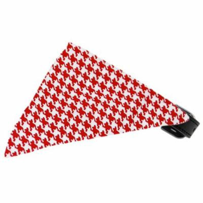 Red Houndstooth Bandana Pet Collar Black Size 12