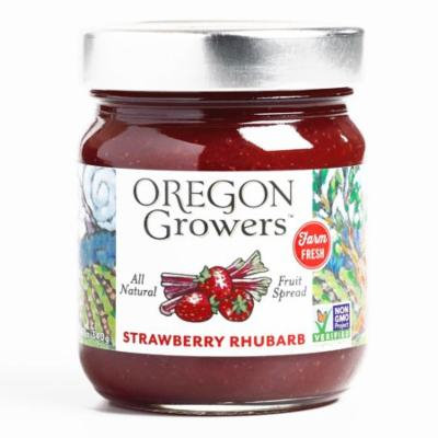 Oregon Growers Strawberry Rhubarb Jam 12 oz each (1 Item Per Order, not per case)