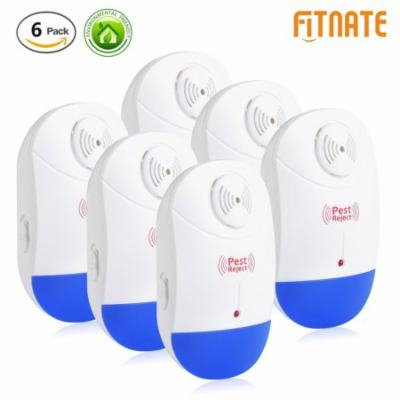 Fitnate 6pcs Electronic Ultrasonic Pest Repeller Pest Control w/ Night Light