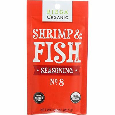 Riega Foods Seasoning - Organic - Shrimp and Fish - No. 8 - .9 oz - case of 8 - 95%+ Organic - Gluten Free - Dairy Free - Yeast Free - Wheat Free-Vegan