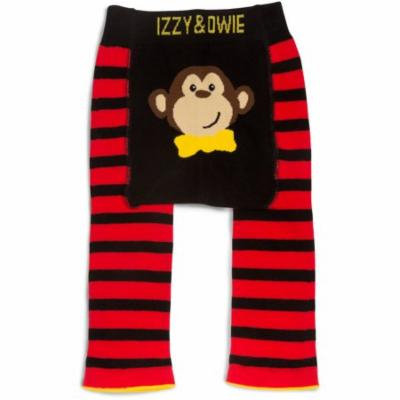 Izzy & Owie - Red & Black Monkey Baby Leggings