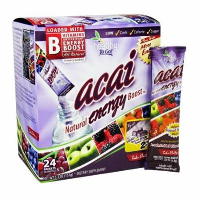 To Go Brand Acai Natural Energy Boost Powder, Tropical Punch, 24 Packets, 2 Pack