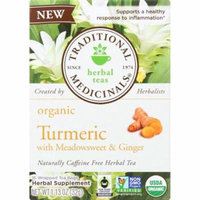 Traditional Medicinal Organic Turmeric With Meadowsweet & Ginger Herbal Tea, 16 Bg (Pack Of 6)