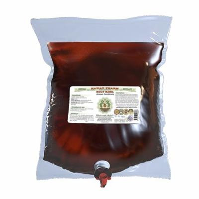 Holy Basil (Ocimum Tenuiflorum) Glycerite, Organic Dried Leaf Alcohol-Free Liquid Extract, Tulasi, Glycerite Herbal Supplement 2 Gal