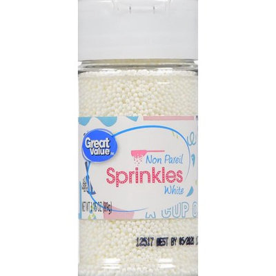 Wal-mart Stores, Inc. Great Value Non Pareil White Sprinkles, 3.15 oz